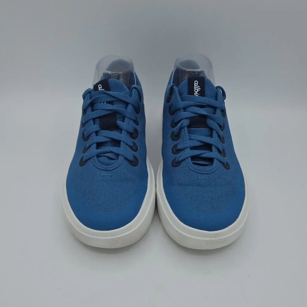 Allbirds Canvas Piper Sneakers Women's Size 10.5 Blue White Casual Lace Up Shoes